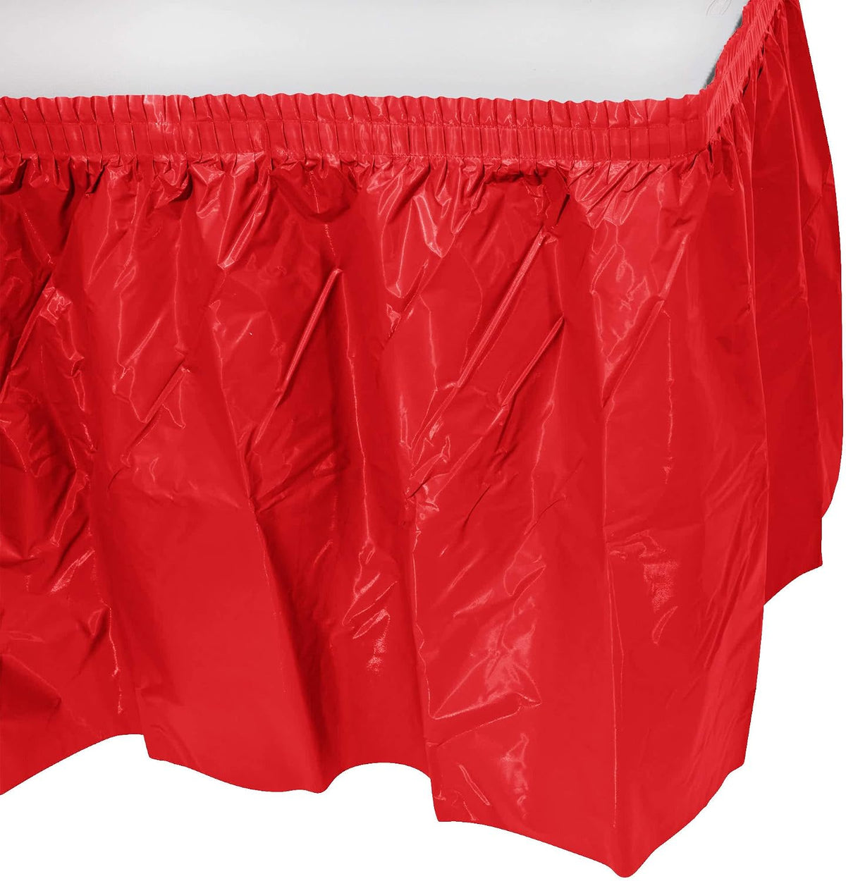 Party Favors Plus Red Plastic Table Skirts 29in x 13ft Stretches to 19ft 3 Pack