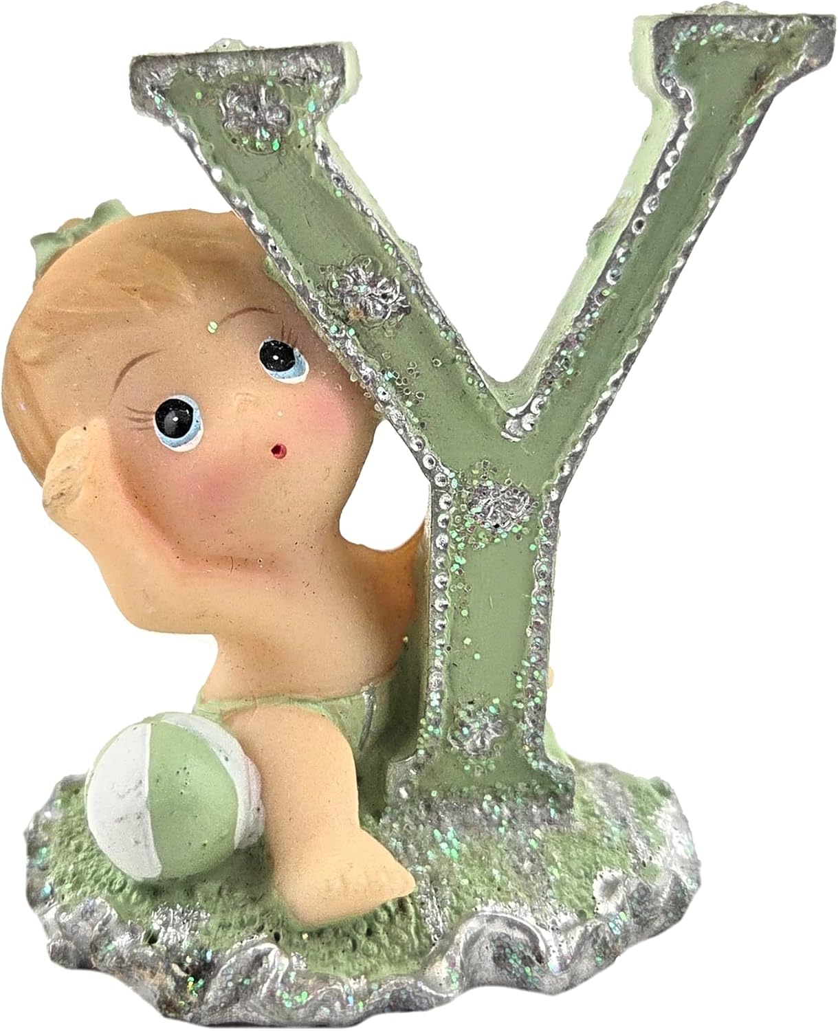 Party Favors Plus Polyresin Baby Letter Figurines Multicolor 2.5 Inch 4 Count