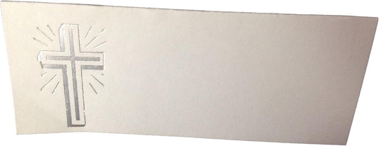 Party Favors Plus Silver Cross Tent Style White Place Cards 100 Count