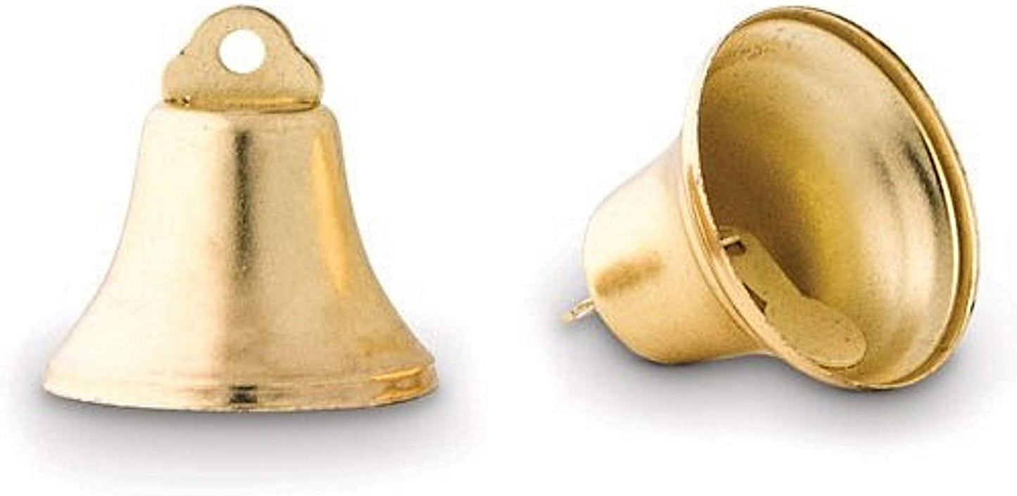 Party Favors Plus Gold Metal Wedding Bells with Clinkers 24 Count