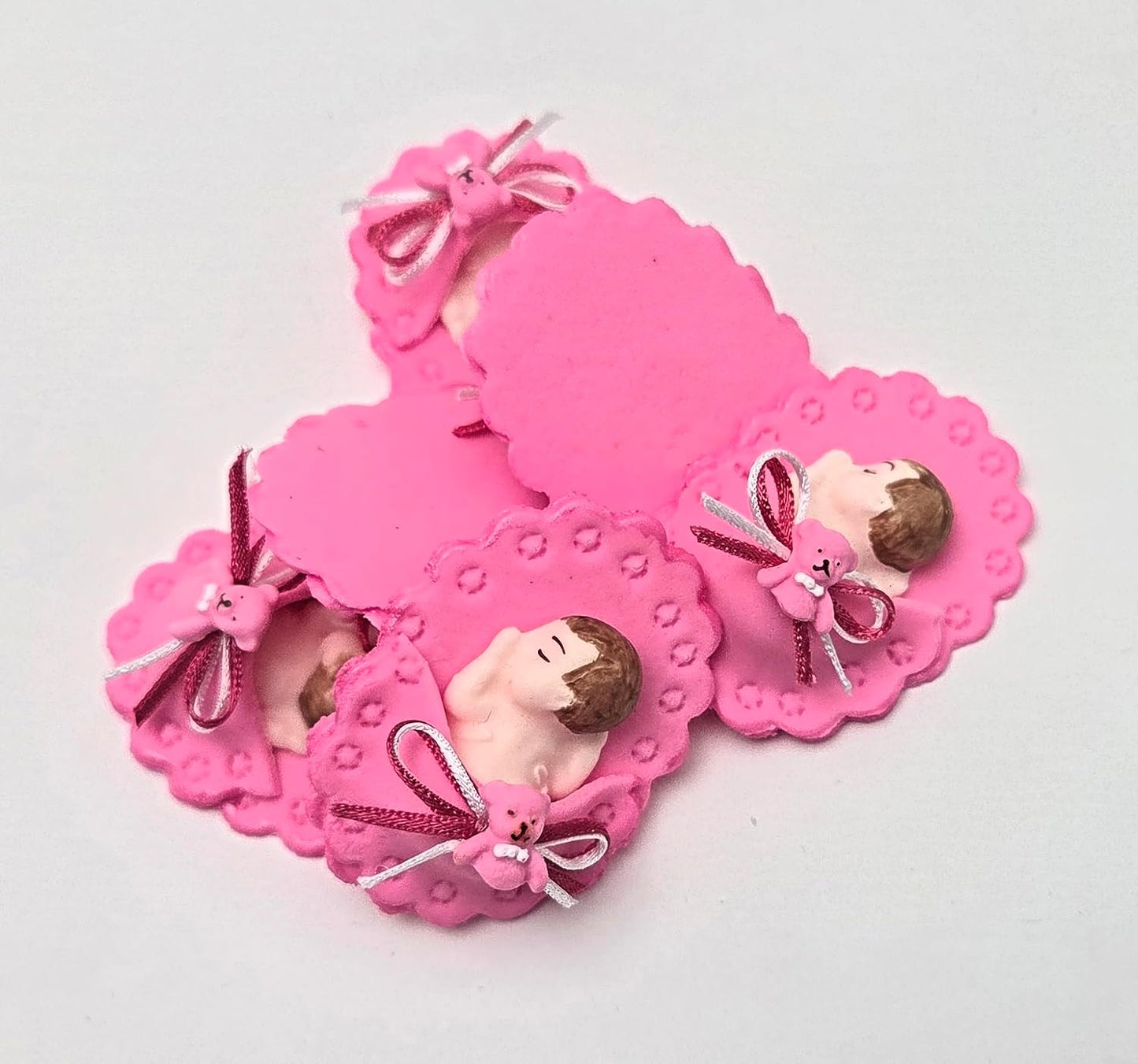 Party Favors Plus Cold Porcelain Sleeping Baby Capias Figurines Pink 6 Count