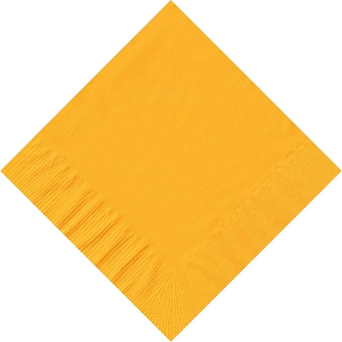 Party Favors Plus Harvest Yellow Beverage Cocktail Napkins 10 in x 10 in 200 Count