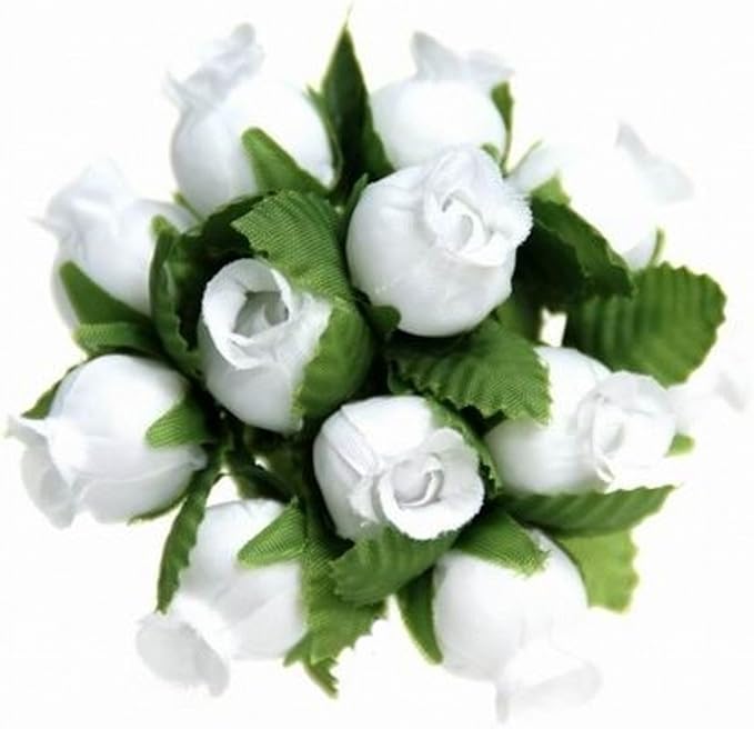 Party Favors Plus White Silk Poly Rose Favor Flower Pick 144 Count