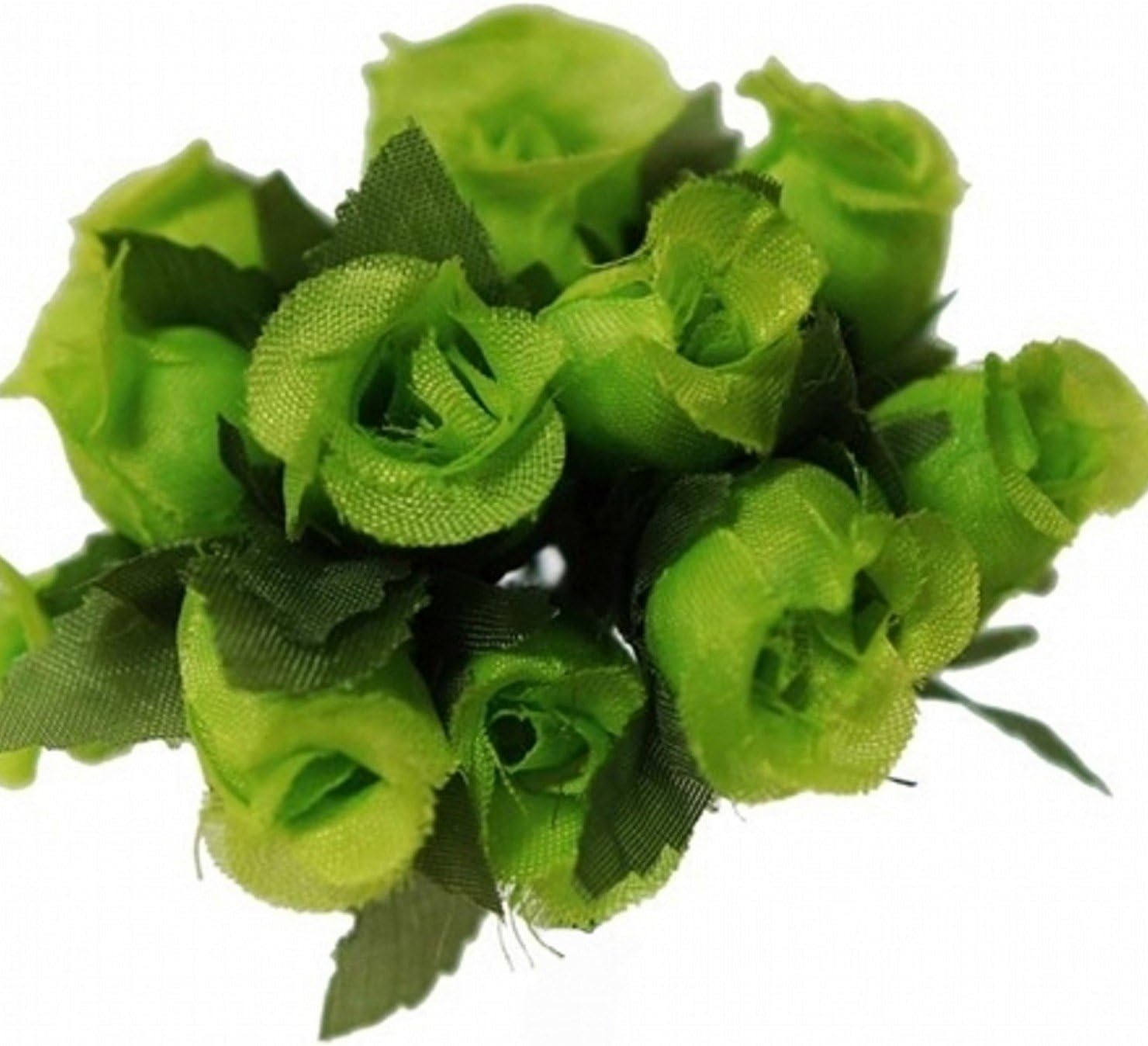 144 Miniature Poly Rose Silk Favor Flower Pick Wedding Shower - Apple Green