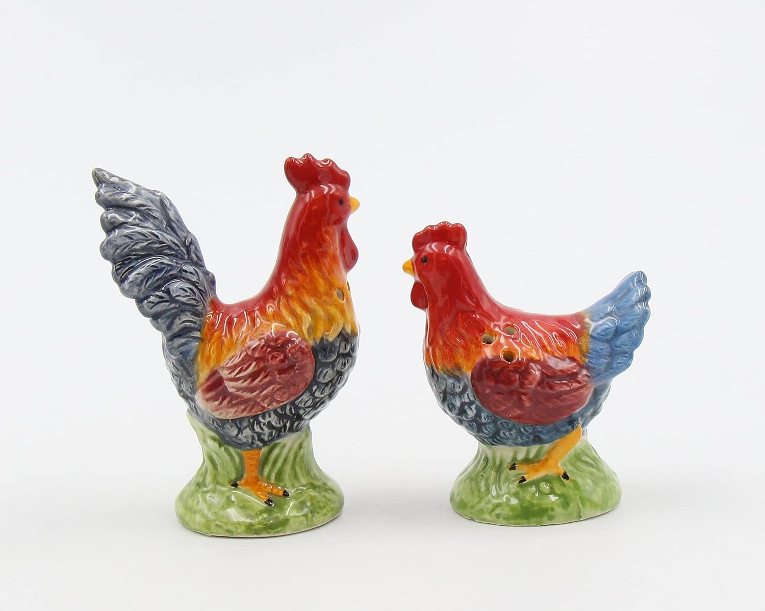 Appletree Design Ceramic Barn Yard Rooster Salt and Pepper Shakers Set 2-1/2-Inch Multicolor
