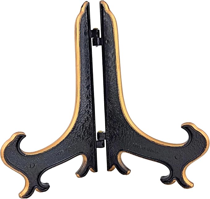 Party Favors Plus Plastic Display Easels Black Gold 5 Inch Set of 3