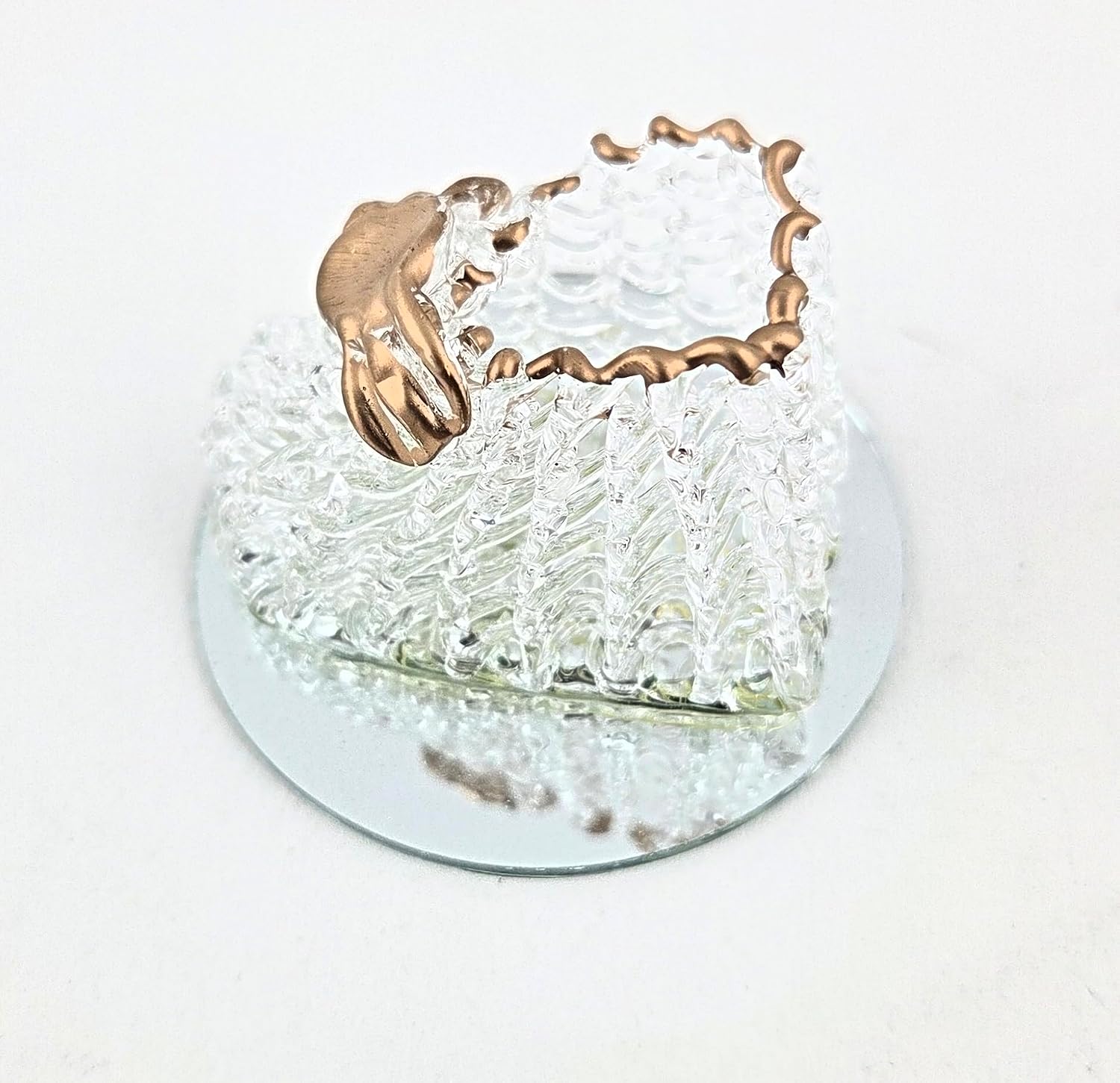 Party Favors Plus Polyresin Baby Bootie Figurine Clear Rose Gold 1.375 Inch