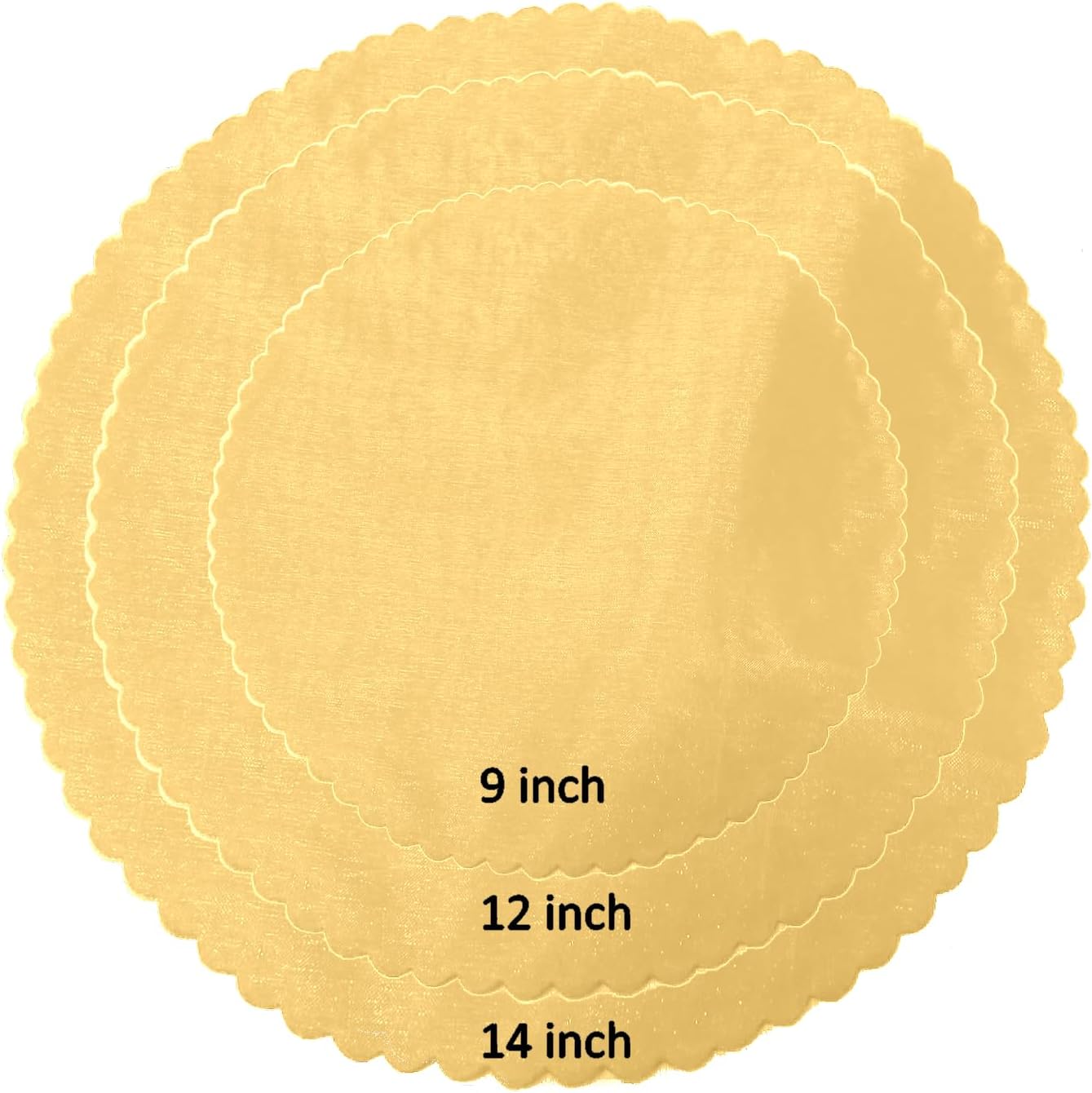 Party Favors Plus Gold Organza Scalloped Circles 12in 25 Count