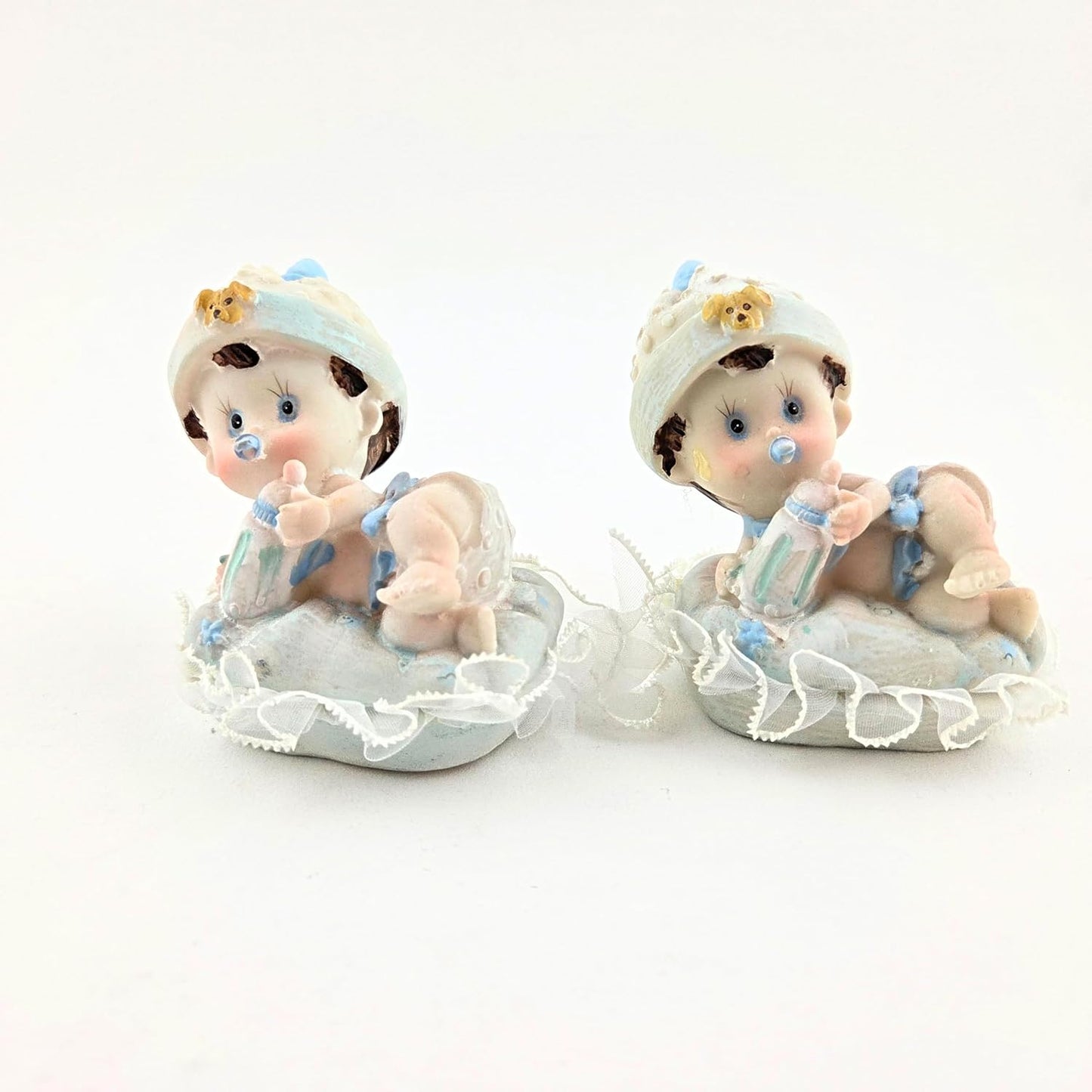 Party Favors Plus Baby Boy on Pillow Figurines Multicolor Polyresin 3 Inch Set of 2