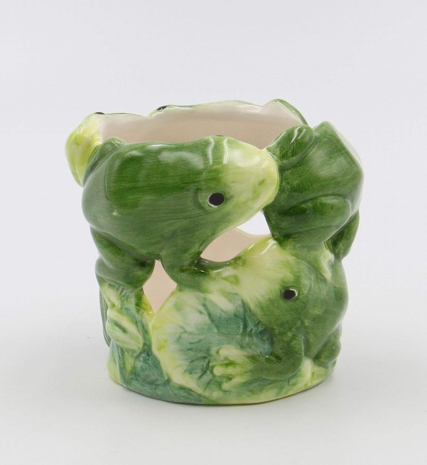 Cosmos Gifts Fine Ceramic Frog Lily Pads Tea Light Candle Holder 2-3/4 In Green