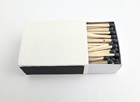 Party Favors Plus Wooden Matches White Box Black Tips 125 Count 4 Pack