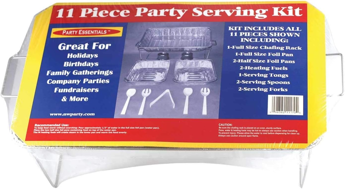11 pc Party Serving Kit Chafing Rack Pans Fuels Tongs
