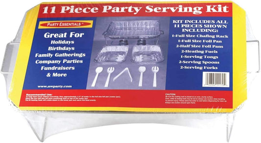 11 pc Party Serving Kit Chafing Rack Pans Fuels Tongs