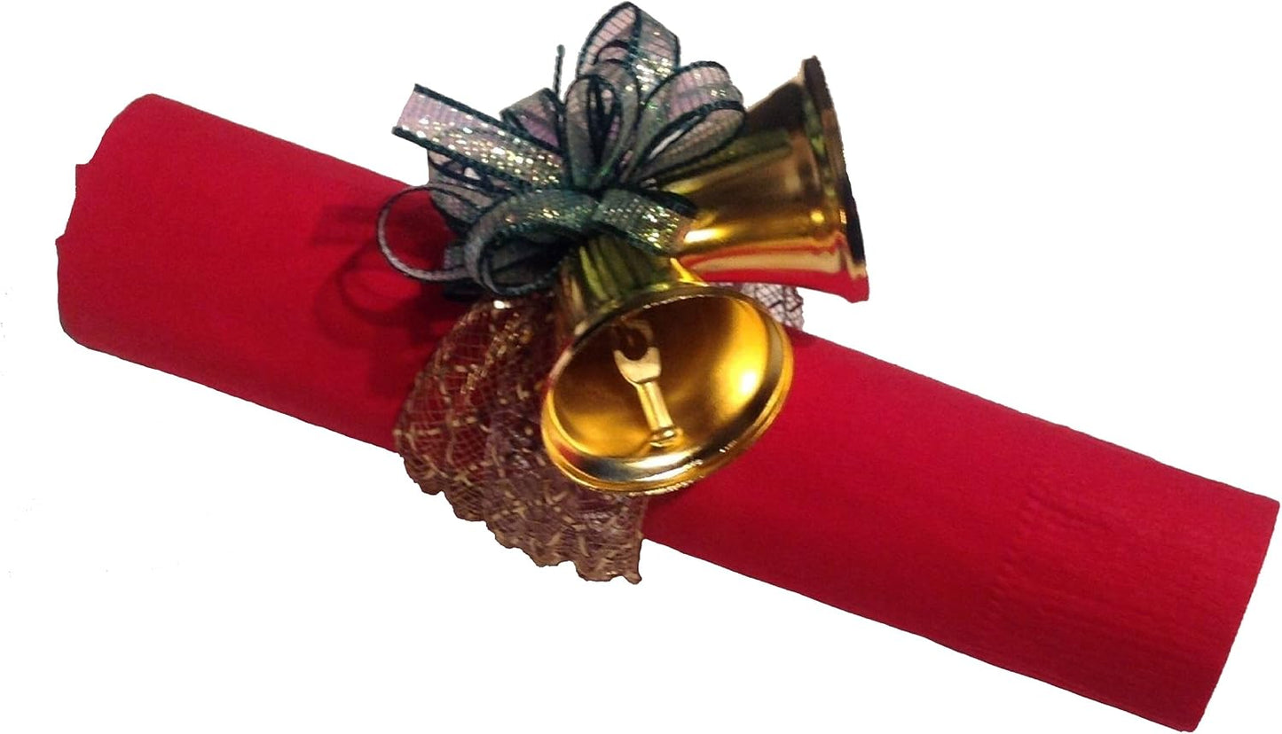 Party Favors Plus Gold Metal Clinking Bells Napkin Rings 8 Count