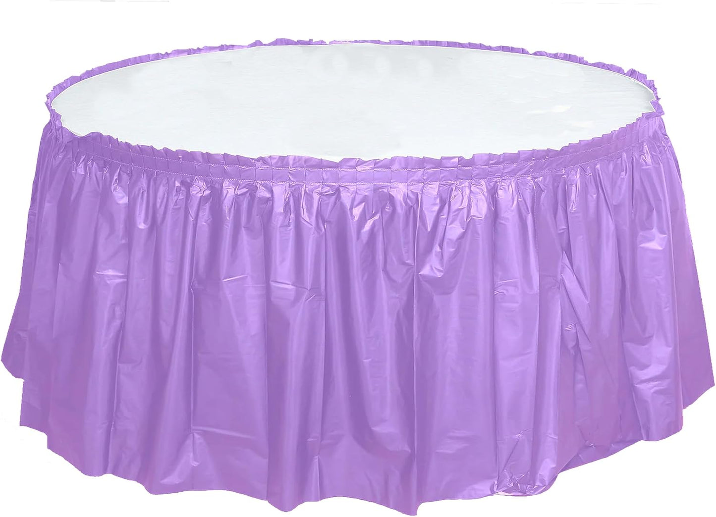 Party Favors Plus Lavender Plastic Tablecloth 84 Inch Round with Table Skirts 3 Piece Set