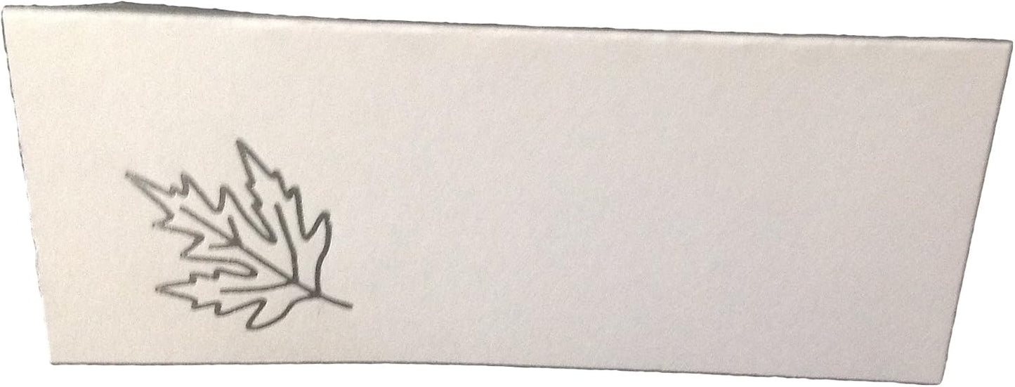 Party Favors Plus Silver Leaf Tent Style White Place Cards 100 Count