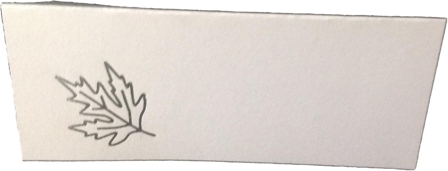 Party Favors Plus Silver Leaf Tent Style White Place Cards 100 Count