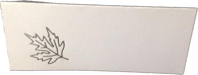 Party Favors Plus Silver Leaf Tent Style White Place Cards 100 Count