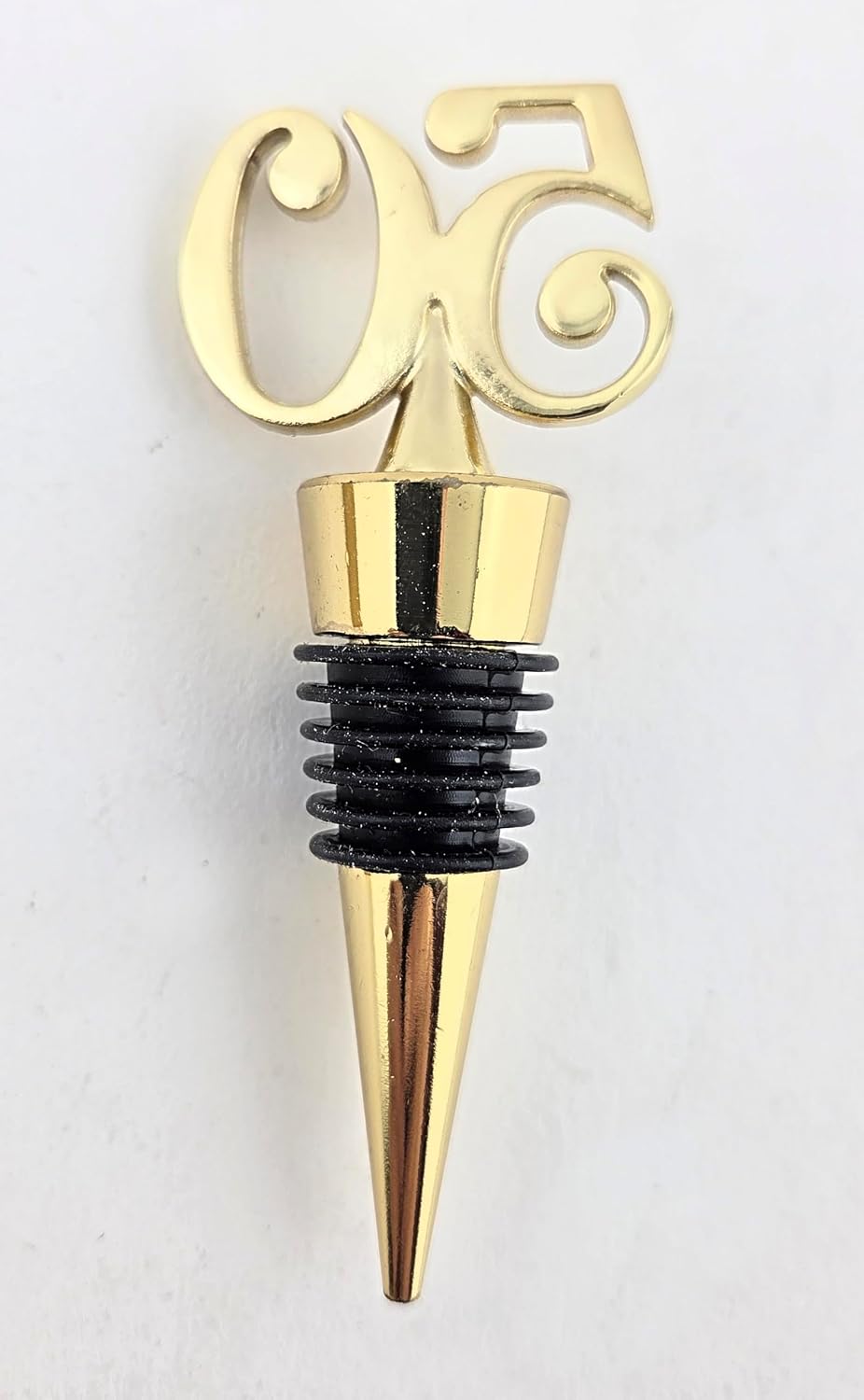 Party Favors Plus 50th Anniversary Wine Bottle Stopper Gold Rhinestone 3.62 Inch