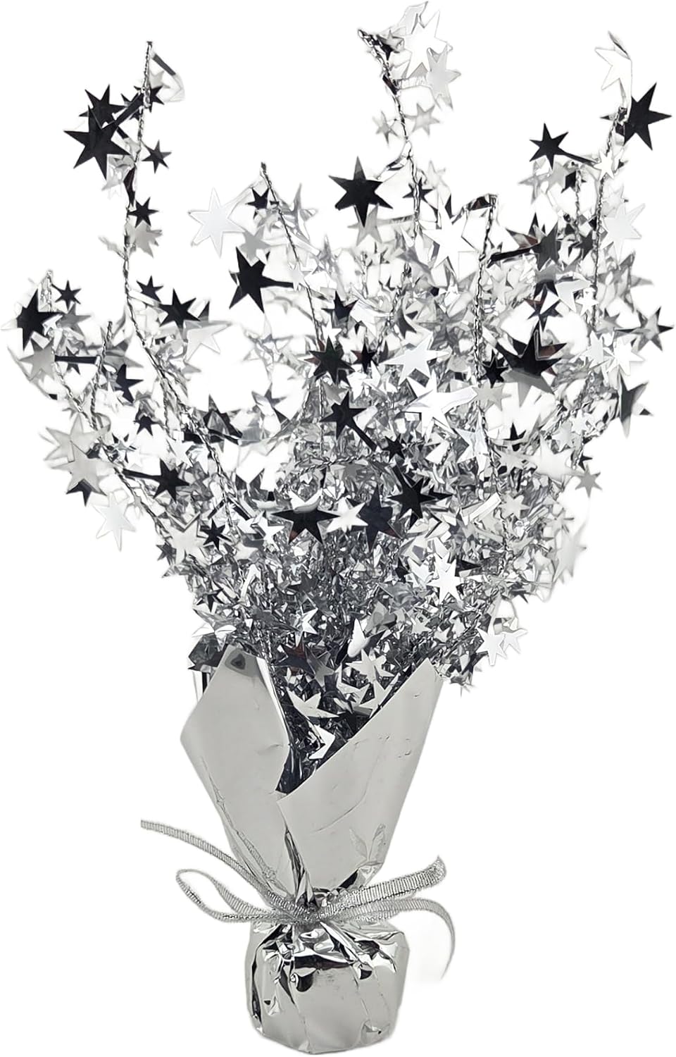Silver Star Balloon Weight Centerpiece 15 in, 2 Pack