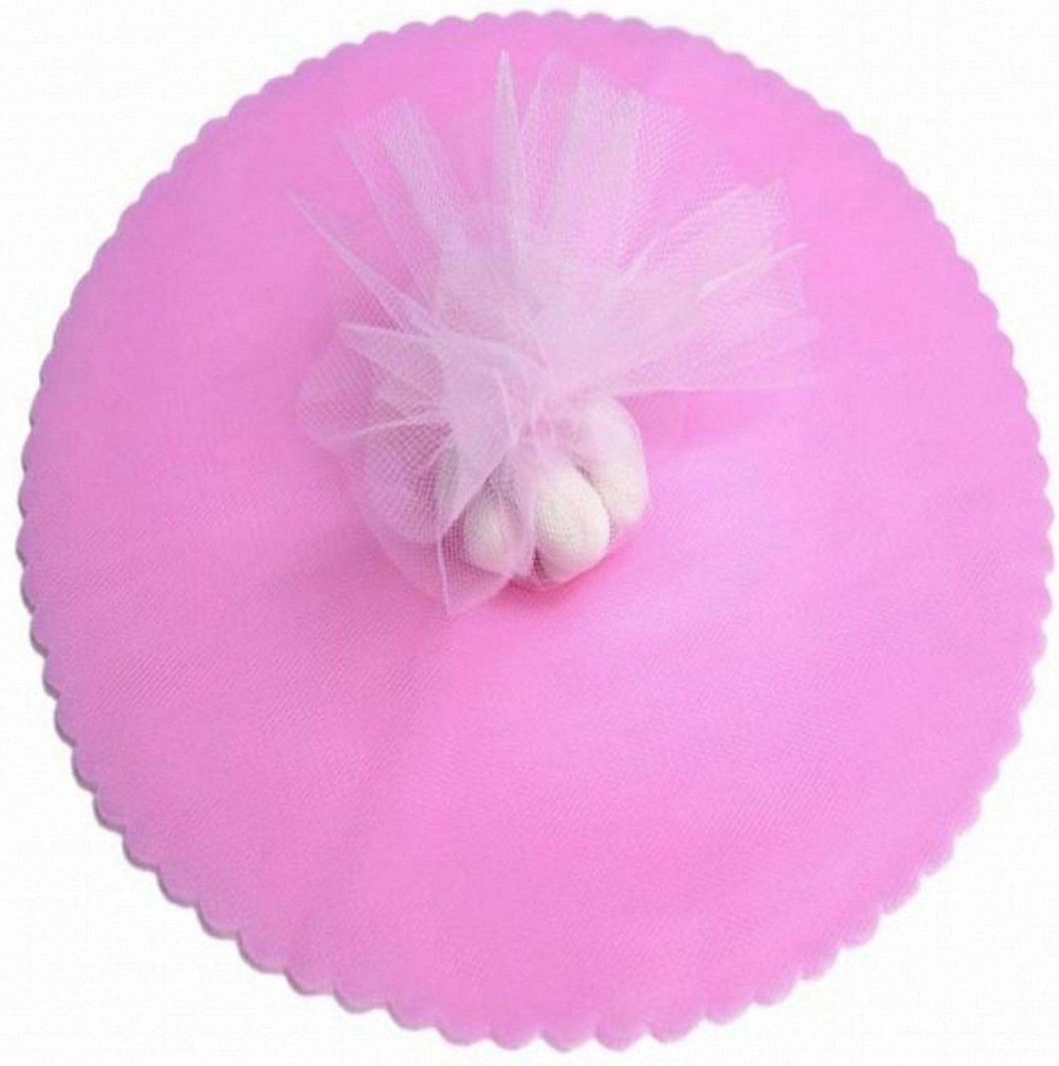 Party Favors Plus Pink Scalloped Tulle Circles 9 Inch 100 Count