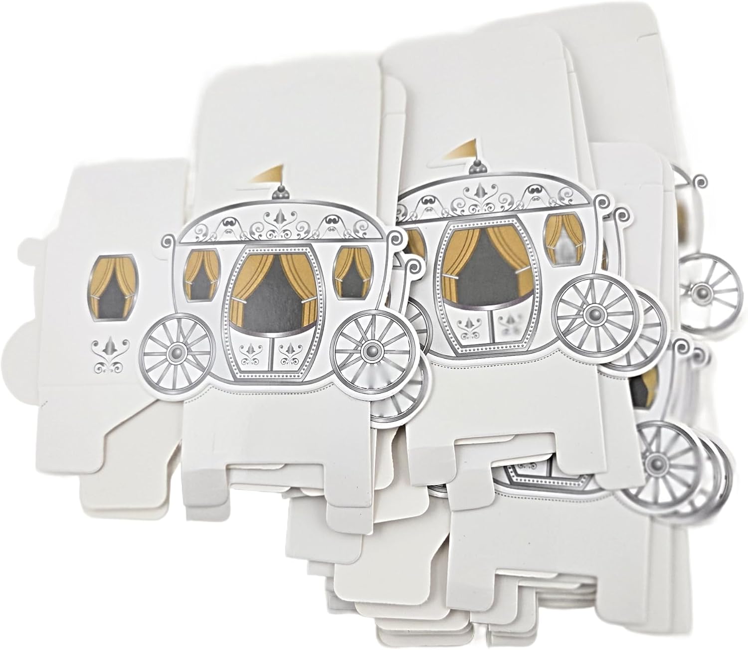 Party Favors Plus Cinderella Carriage-Shaped Favor Boxes 12 Pack