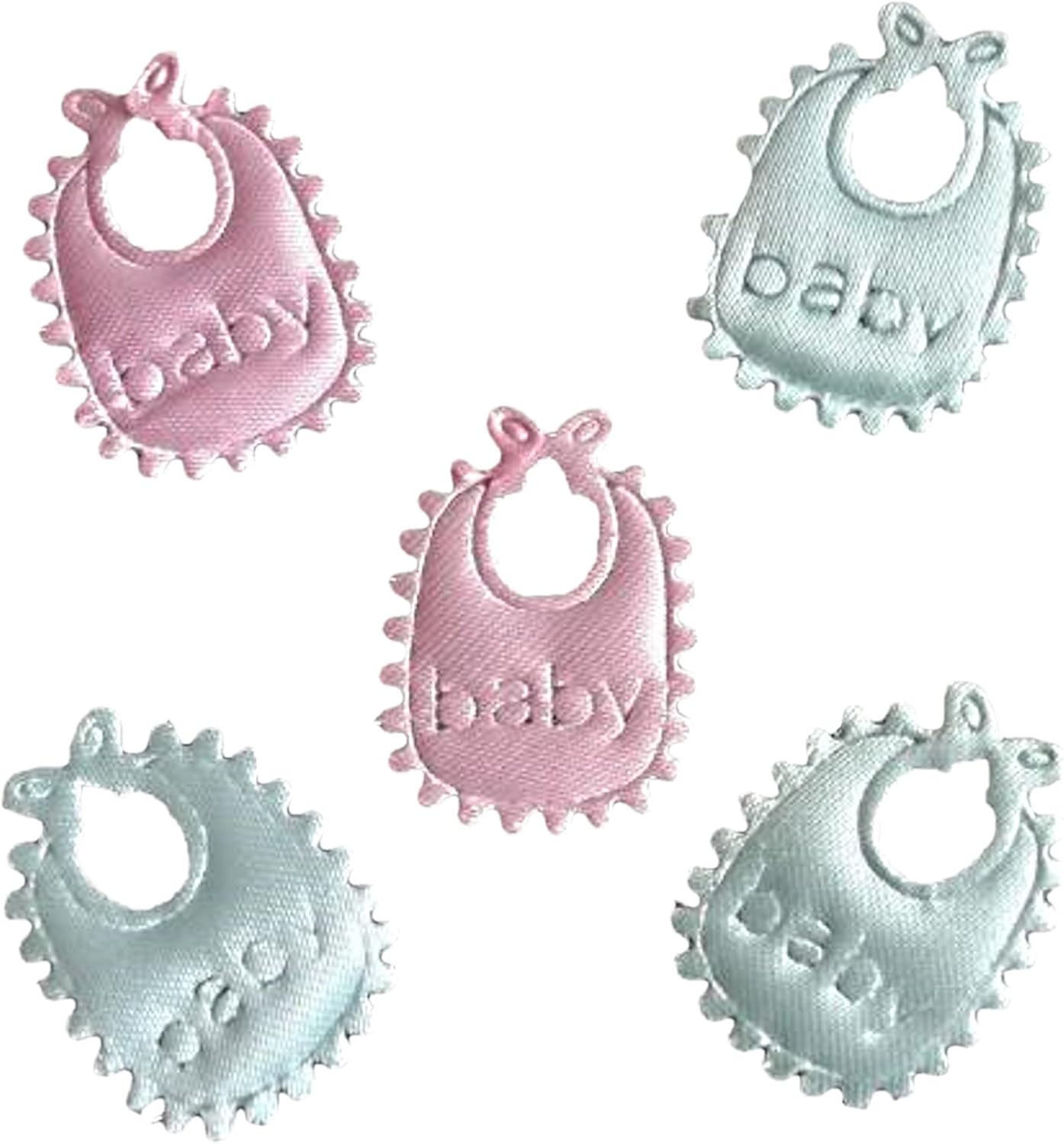 Party Favors Plus Blue Satin Baby Bib Appliques 144 Count