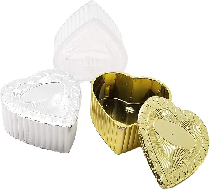 Party Favors Plus Clear Plastic Heart Box Wedding Favor Candy Holder 12 Pack
