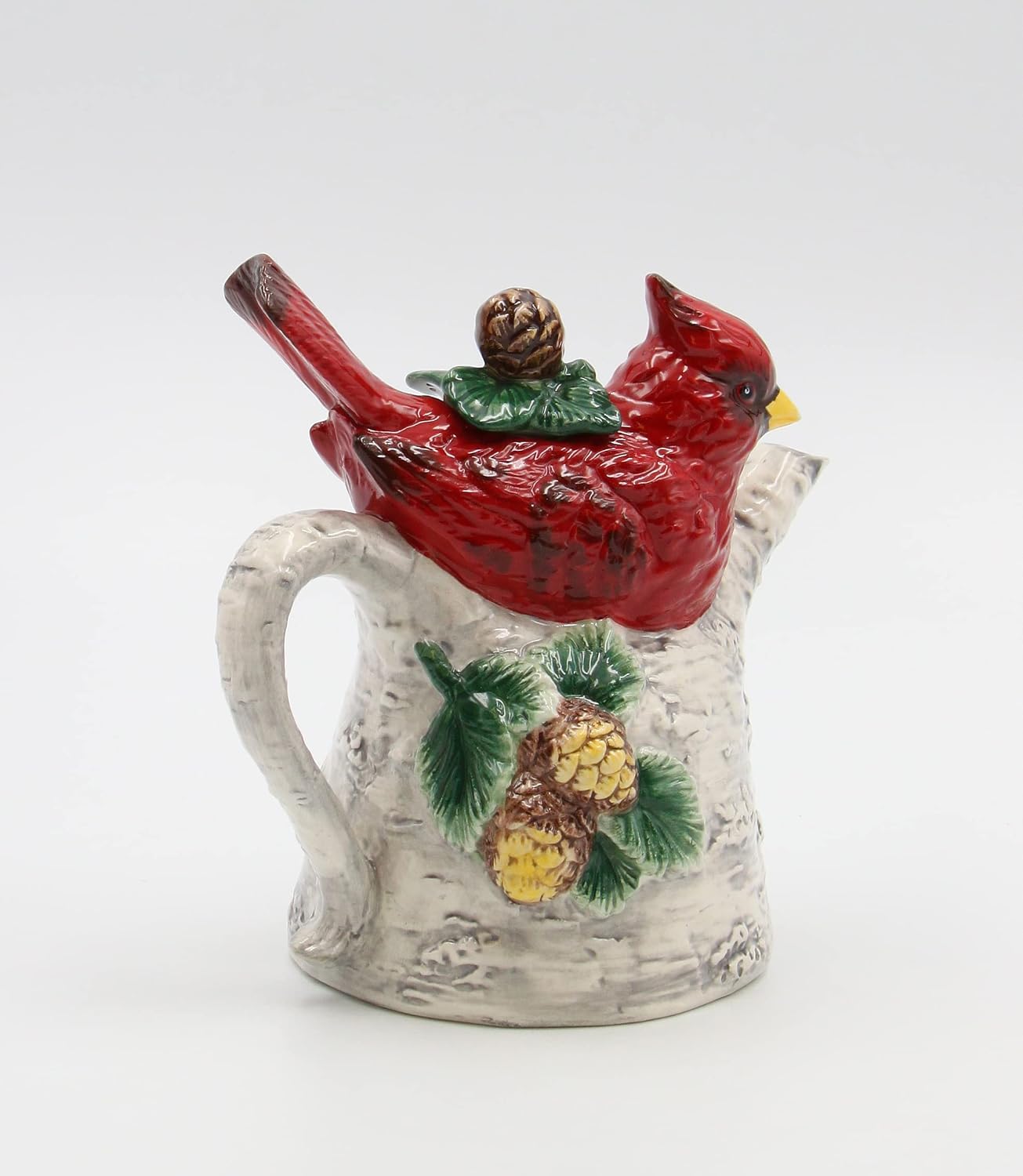 Cosmos Gifts Cardinal on Birch Tree Ceramic Teapot 5-7/8" H