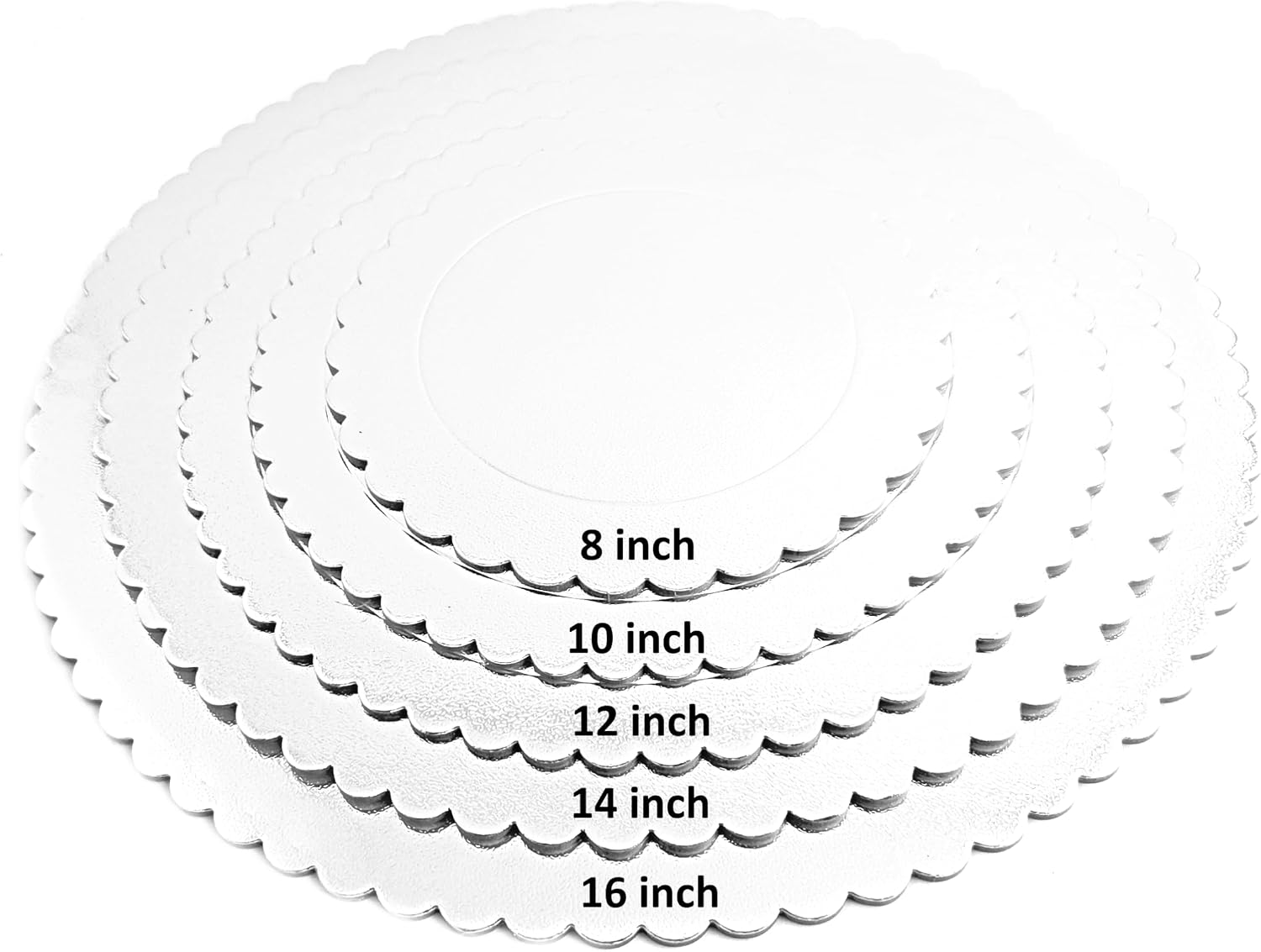 Party Favors Plus Round Cake Boards White Scalloped Cardboard 14 Inch 5 Pack