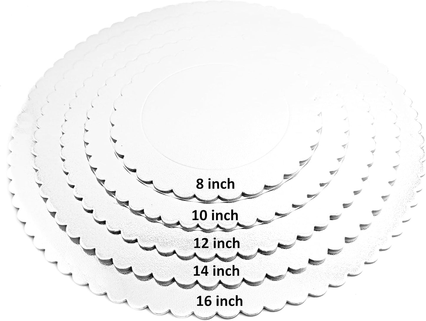 Party Favors Plus White Round Cake Boards Scalloped Edge Heavy Duty 12 Inch 10 Count