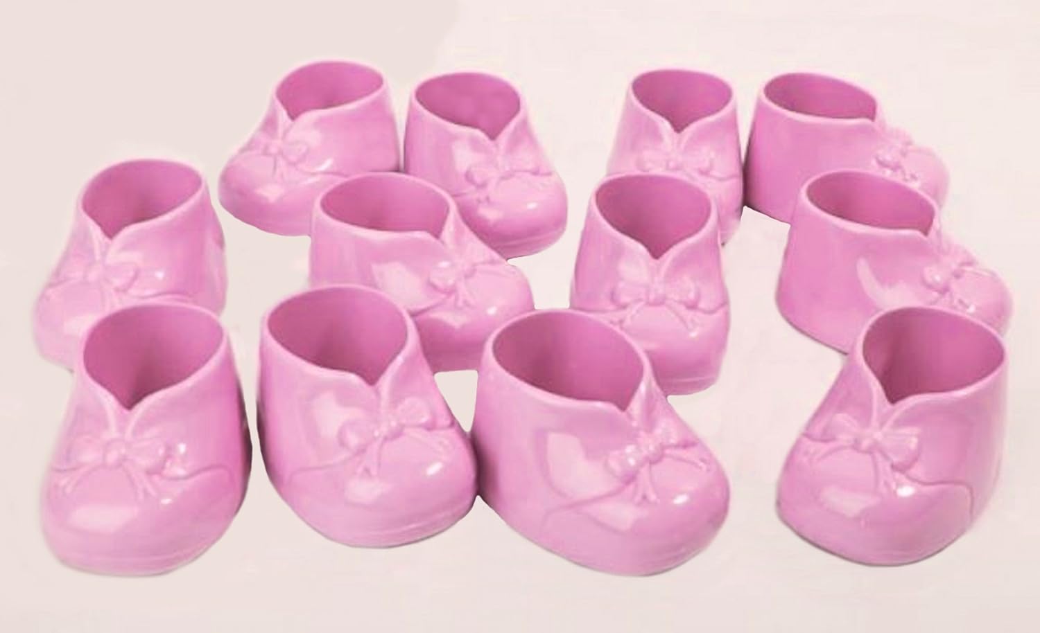 Party Favors Plus Pink Baby Booties Candy Holders 3 Inch 12 Count