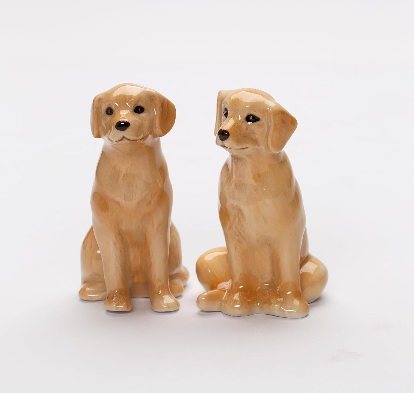 Cosmos Gifts Fine Ceramic Labrador Retriever Dogs Salt and Pepper Shakers Set 3-5/8" H