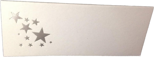 Party Favors Plus Silver Stars Tent Style White Place Cards 100 Count