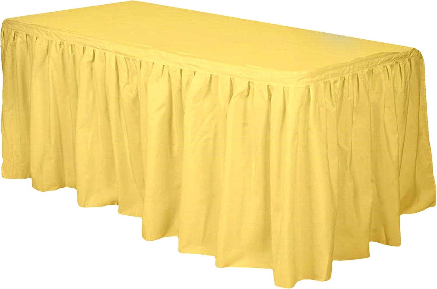 Party Favors Plus Yellow Plastic Tablecloth 54x108 Inch with Table Skirt 2 Piece Set