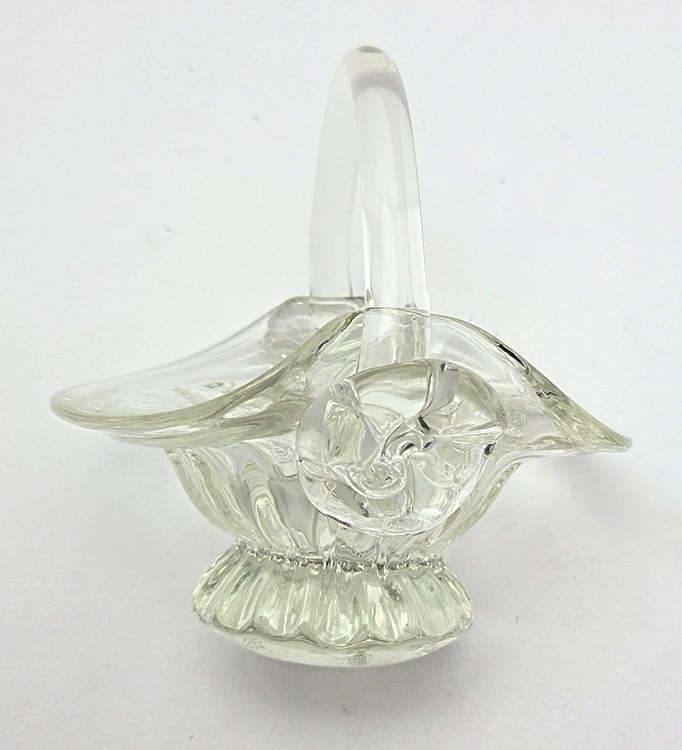 Party Favors Plus Clear Glass Basket Trinket Holder 4.5 Inch