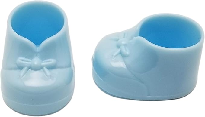 Party Favors Plus Blue Plastic Baby Booties Candy Holders 3 Inch 12 Count