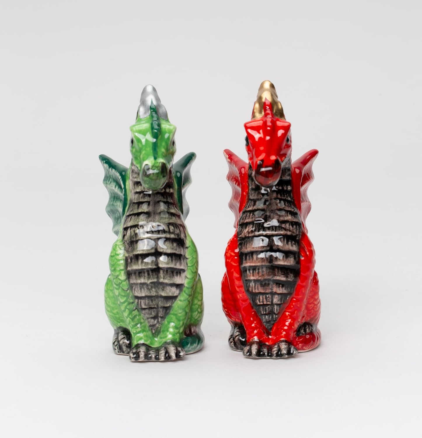 Cosmos Gifts Fine Ceramic Medieval Dragon Salt & Pepper Shakers Set 4" H