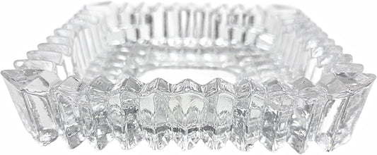 Party Favors Plus Clear Cut Glass Candy Dish Square Diamond Point 5x5 Inch