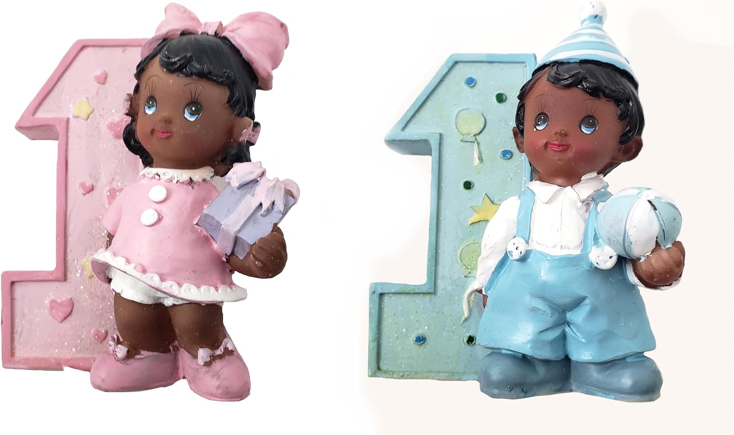 Party Favors Plus Pink Blue 1st Birthday Cake Topper Figurines 2 Count