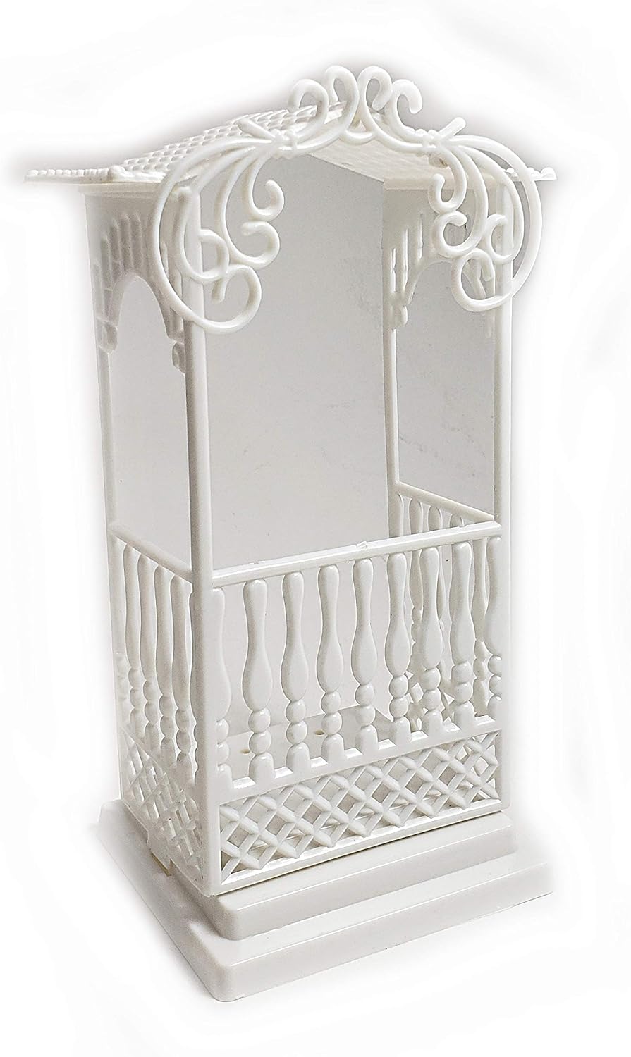 Party Favors Plus Ivory Plastic Square Gazebo & Base 8.5 Inch 3 Piece