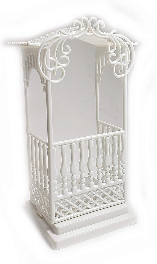 Party Favors Plus Ivory Plastic Square Gazebo & Base 8.5 Inch 3 Piece
