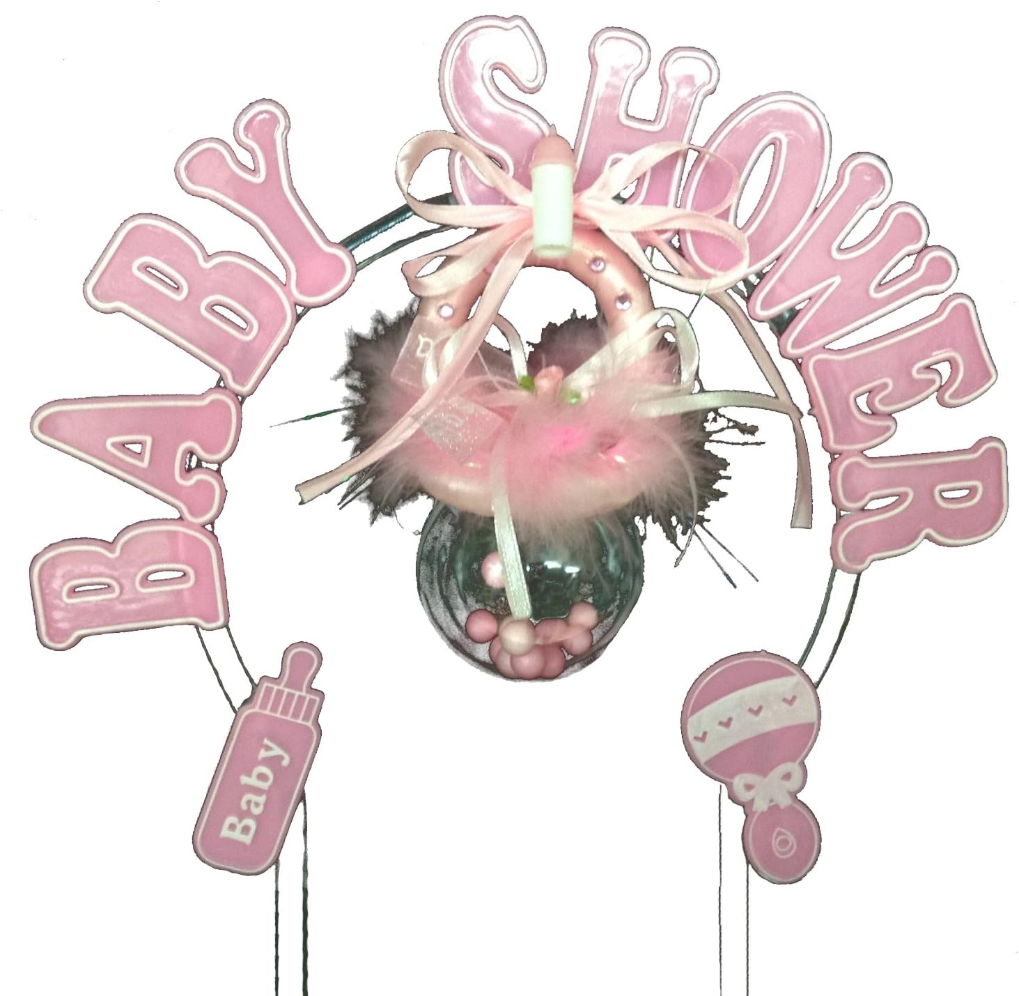 Party Favors Plus Pink Plastic Large Pacifier Baby Shower Cake Topper 9 Inch