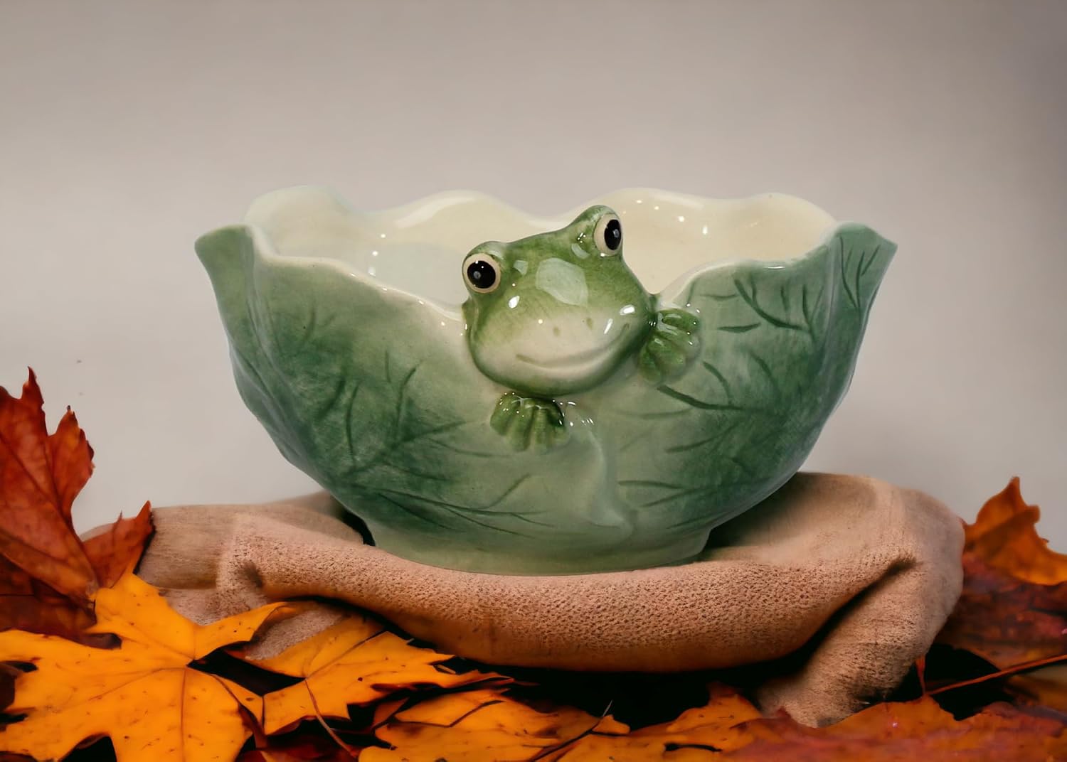 Cosmos Gifts Fine Ceramic Frog Decorative Candy Bowl 5-1/8" L