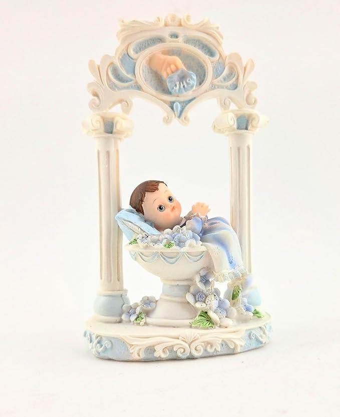 Party Favors Plus Polyresin Baby Figurine White 6 Inch