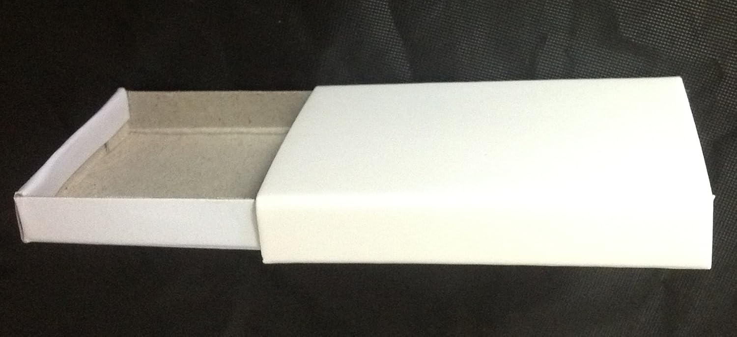Party Favors Plus Plain White Cardboard Slide Tray Candy Boxes 50 Count