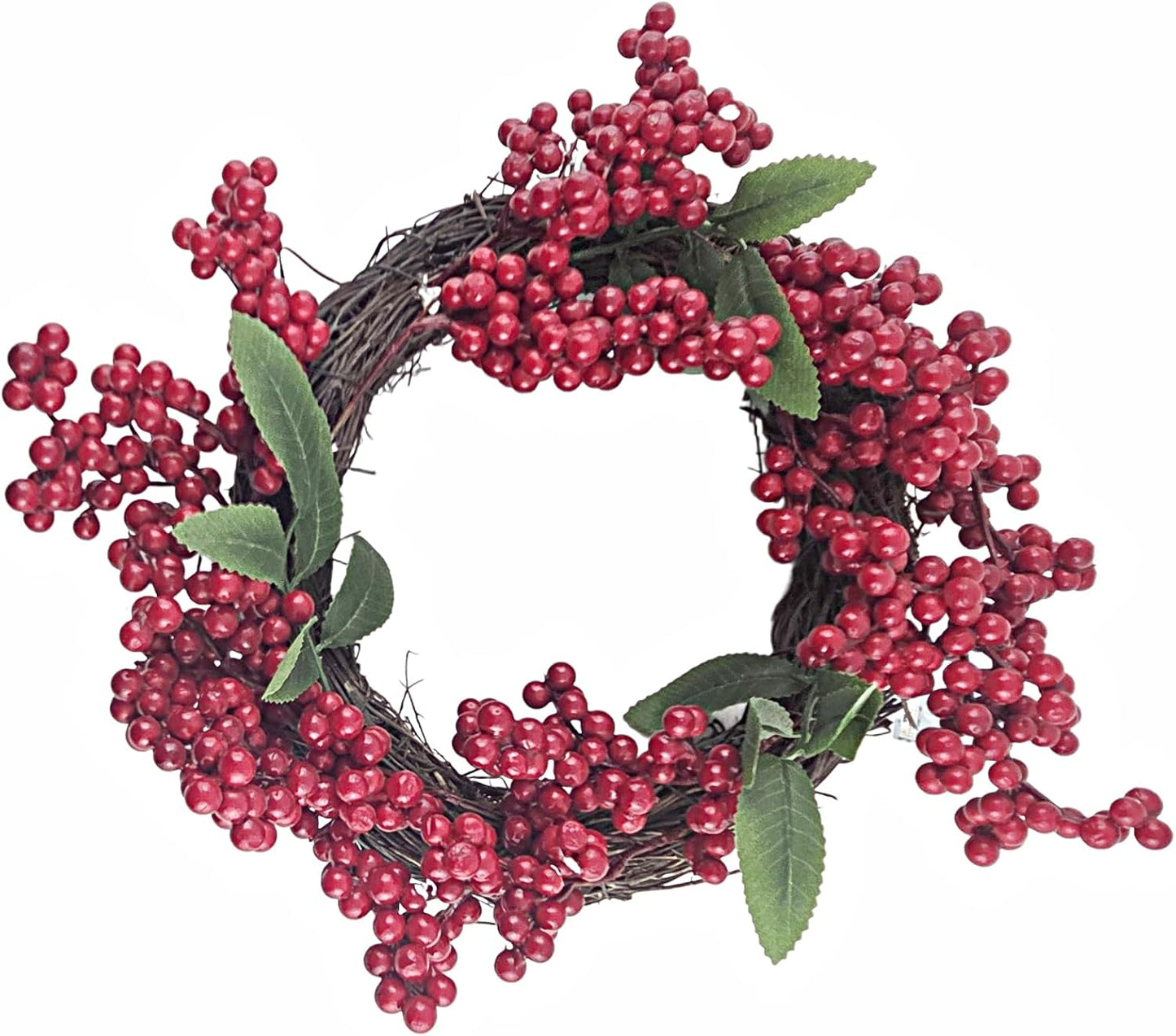 Christmas Red Berry Wreath on Twig Base, 12 in.