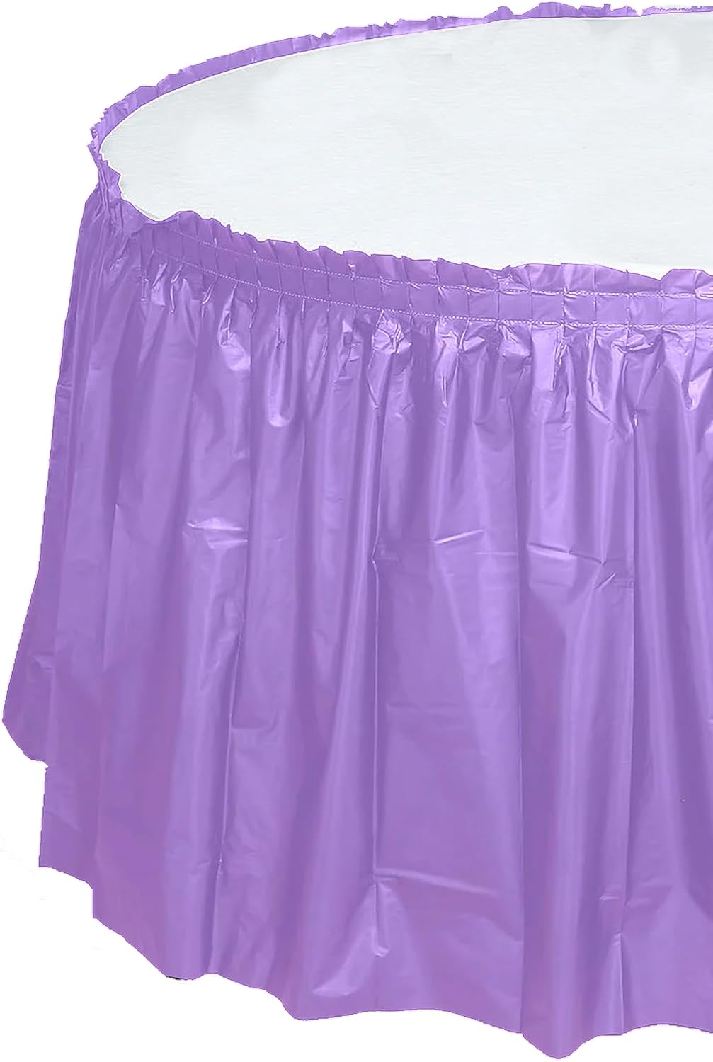 Party Favors Plus Lavender Plastic Tablecloth 84 Inch Round with Table Skirts 3 Piece Set