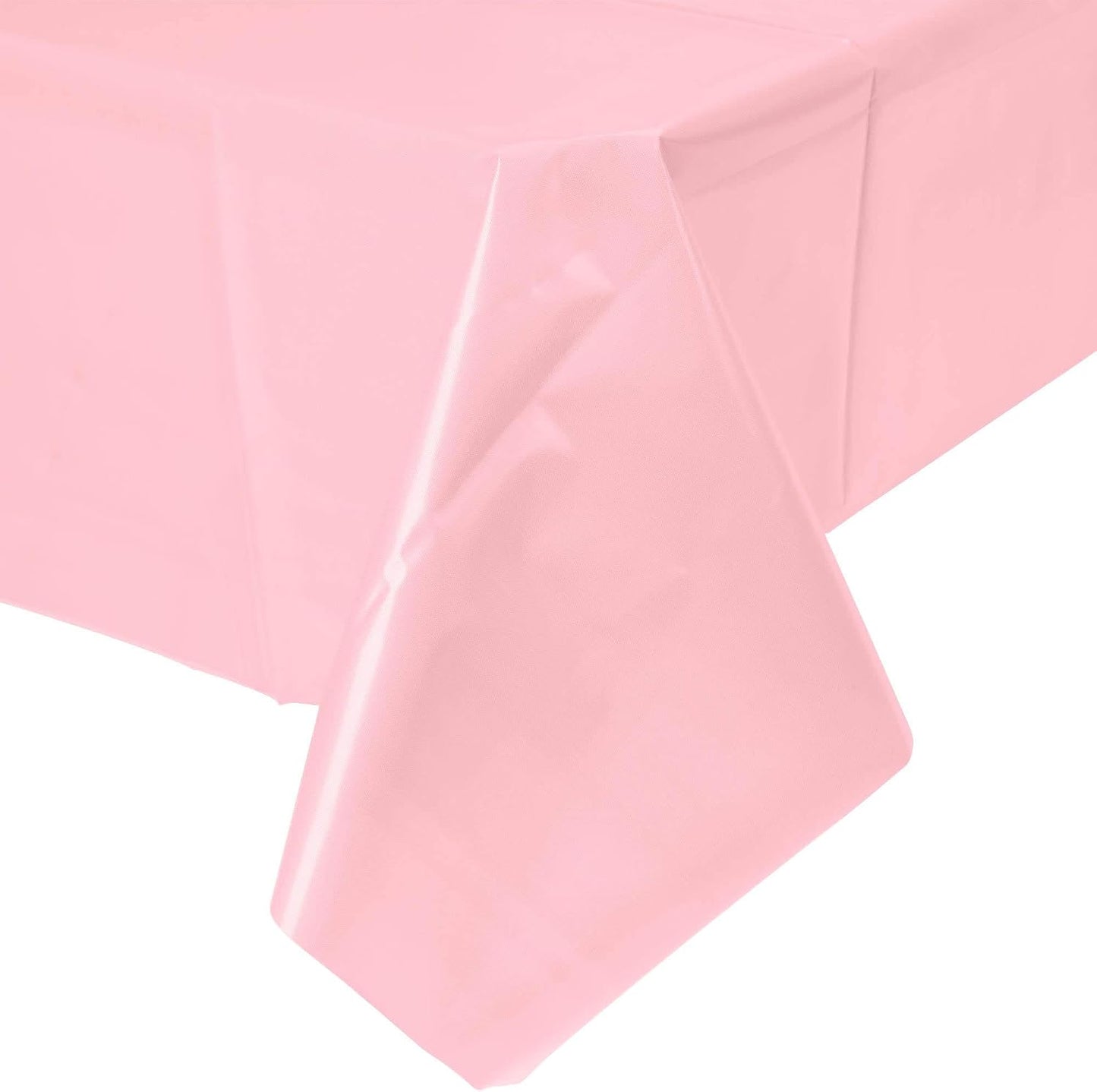 Party Favors Plus Pink Plastic Tablecloth 54x108 Inch with Table Skirt 2 Piece Set