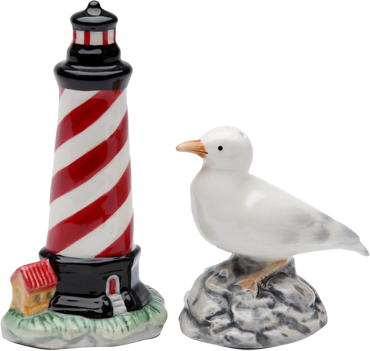 StealStreet Painted Lighthouse and Sea Gull Salt and Pepper Shaker Set 4.13" H